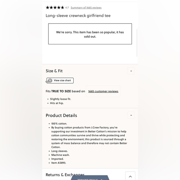 J. Crew Pink Long-Sleeve Crewneck Girlfriend Tee AS893 Size S - Picture 2 of 5